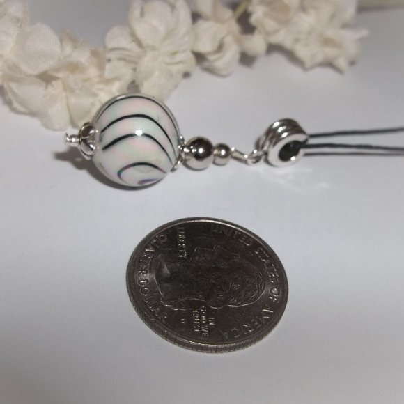 Cream Pendant Necklace, Cream Beaded Necklace, Funky Necklace, Jewelry NWT 7487 - Picture 4 of 6